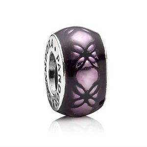 Authentic Pandora Retired Spacer Silver Golden Dew 💎 Beautiful Purple Golden Hue